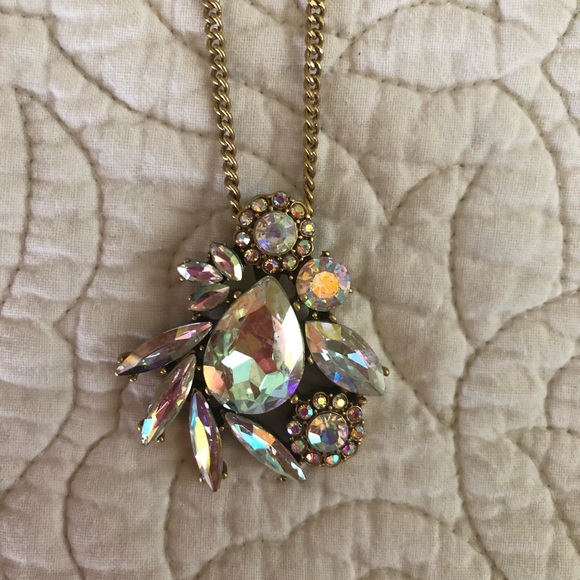 J. Crew Jewelry - J. Crew Gold Tone Multi Shape Rhinestone Pendant w Long Chain